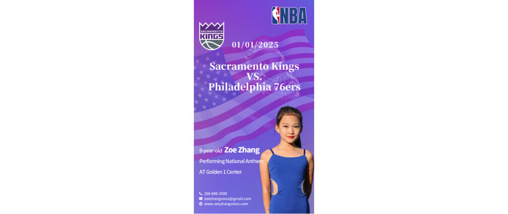 Singing at NBA Game Sacramento Kings vs. Philadelphia 76ers